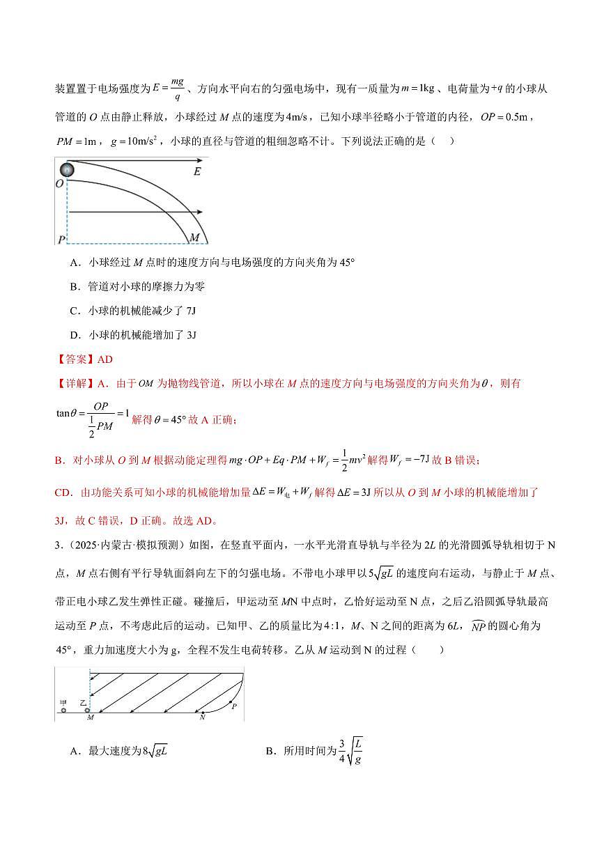 2025年高考物理二轮复习讲练测（新高考通用）专题14 电学中三大观点的综合应用（练习）（解析版）第3页