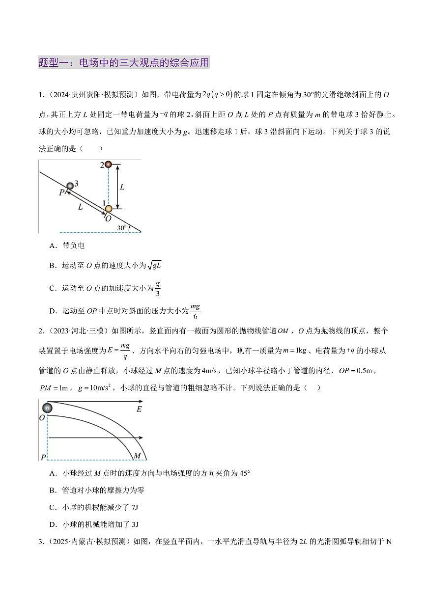 2025年高考物理二轮复习讲练测（新高考通用）专题14 电学中三大观点的综合应用（练习）（原卷版）第2页