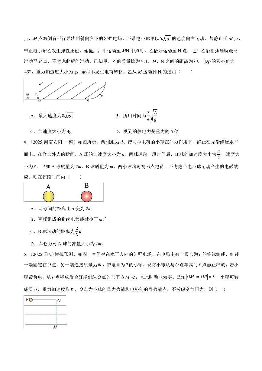 2025年高考物理二轮复习讲练测（新高考通用）专题14 电学中三大观点的综合应用（练习）（原卷版）第3页