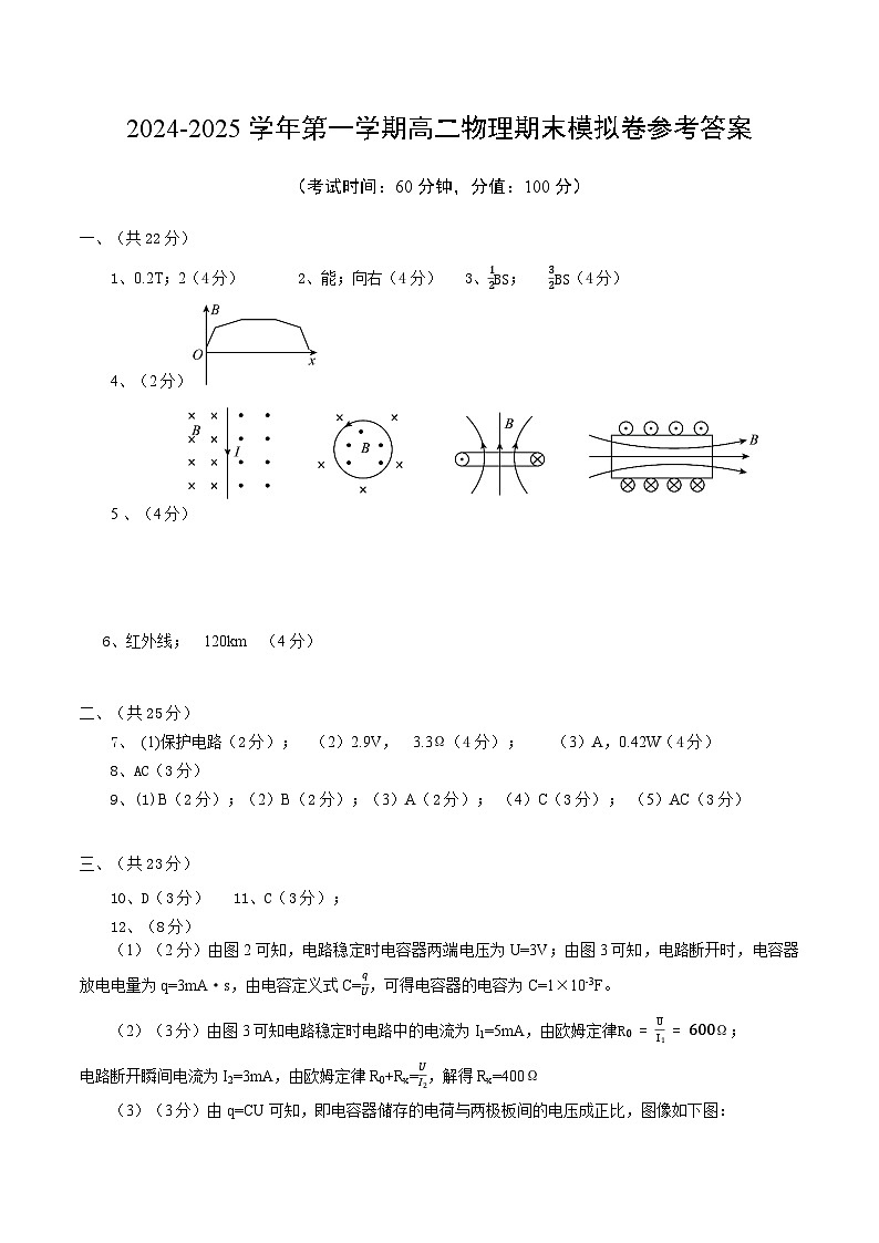 高二物理期末模拟卷（参考答案）（上海专用）第1页