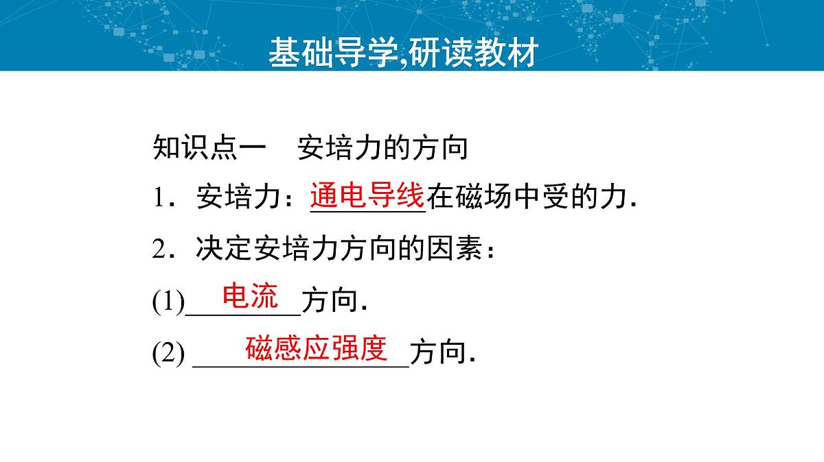 人教版高中物理选择性必修二 1-1《磁场对通电导线的作用力》-课件第4页