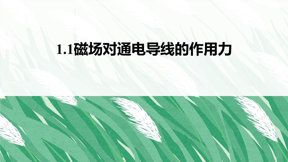 人教版高中物理选择性必修二 1-1磁场对通电导线的作用力 课件第1页