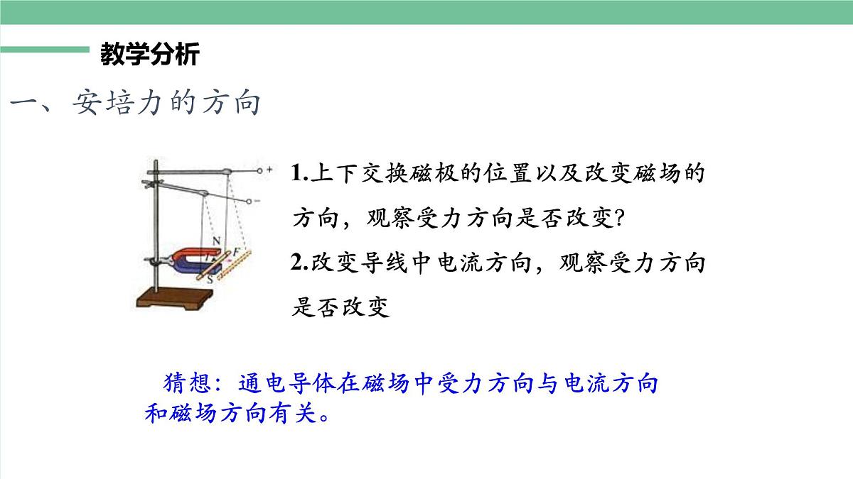 人教版高中物理选择性必修二 1-1磁场对通电导线的作用力 课件第4页