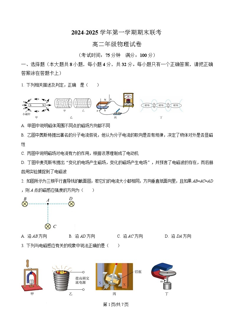 安徽省合肥市六校联盟2024-2025学年高二上学期期末考试物理试卷（原卷版）第1页