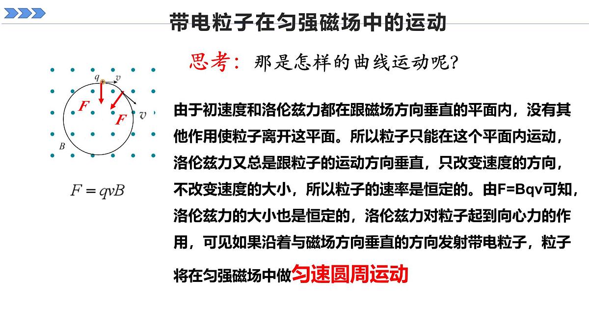 人教版高中物理选择性必修二 1-3《带电粒子在匀强磁场中的运动》 课时1 课件第8页
