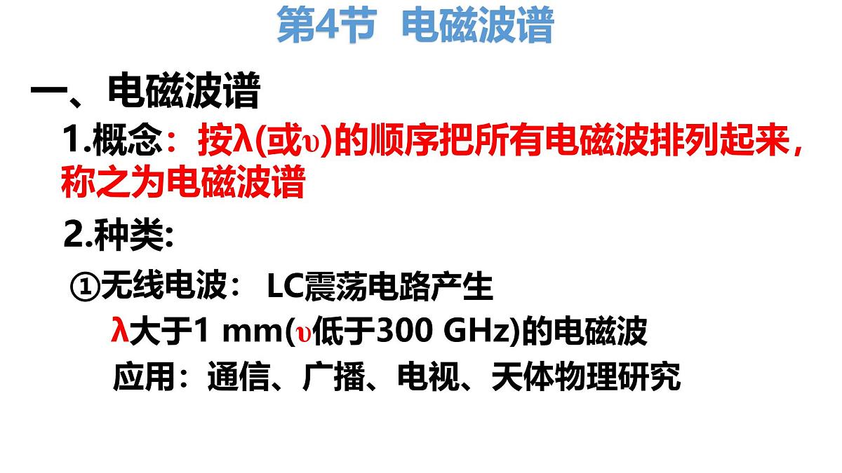 人教版高中物理选择性必修二 4-4《电磁波谱》 课 件课件PPT第2页