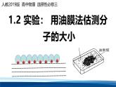 人教版高中物理选择性必修三 1-2实验：用油膜法估测油酸分子的大小 课件