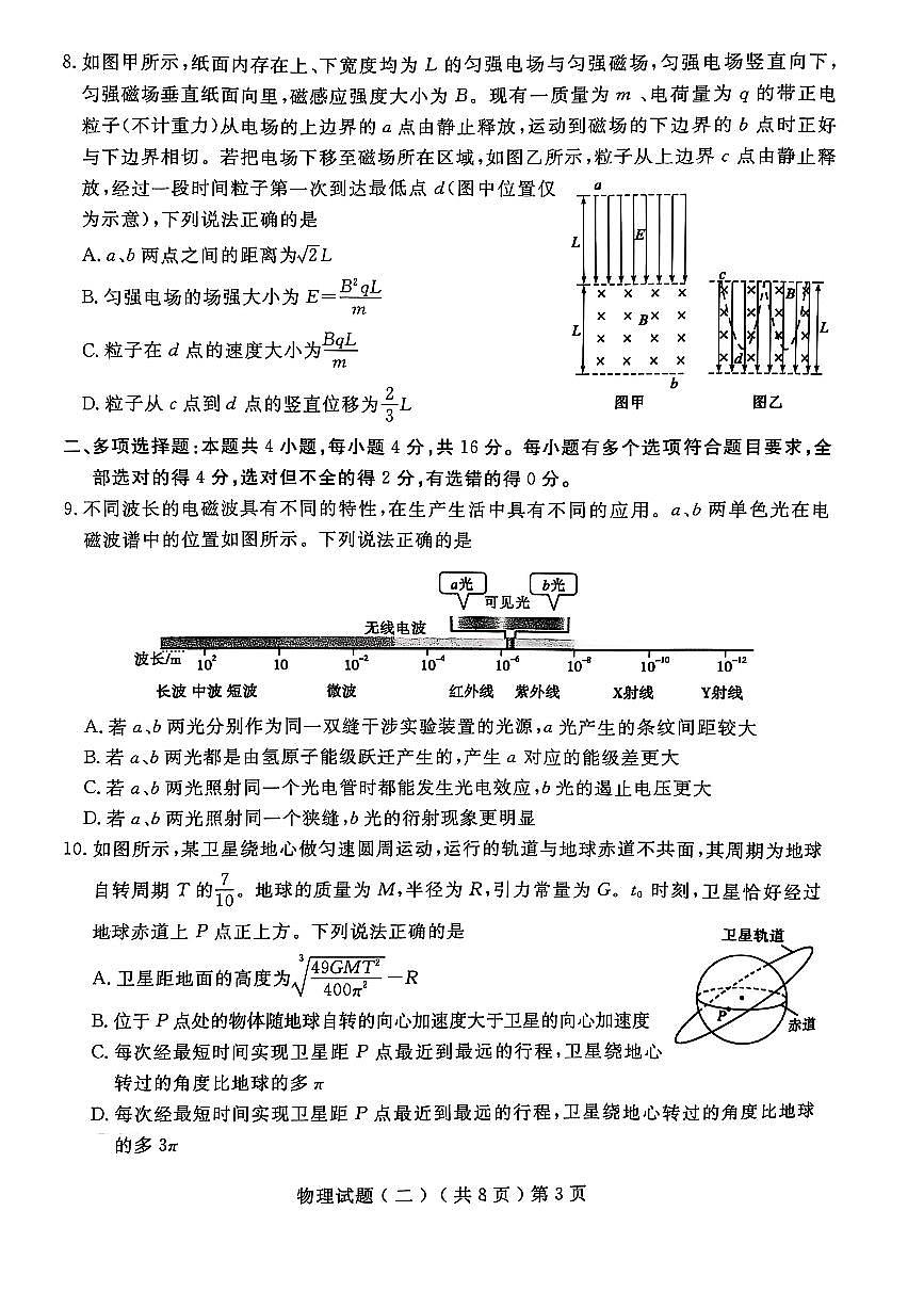 山东省聊城市2025届高三高考模拟第二次模拟-物理试题+答案第3页
