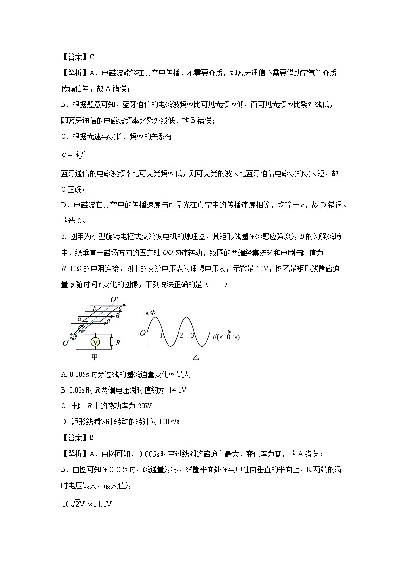 山东省滨州市惠民县2023-2024学年高二下学期4月期中物理试卷（解析版）第2页