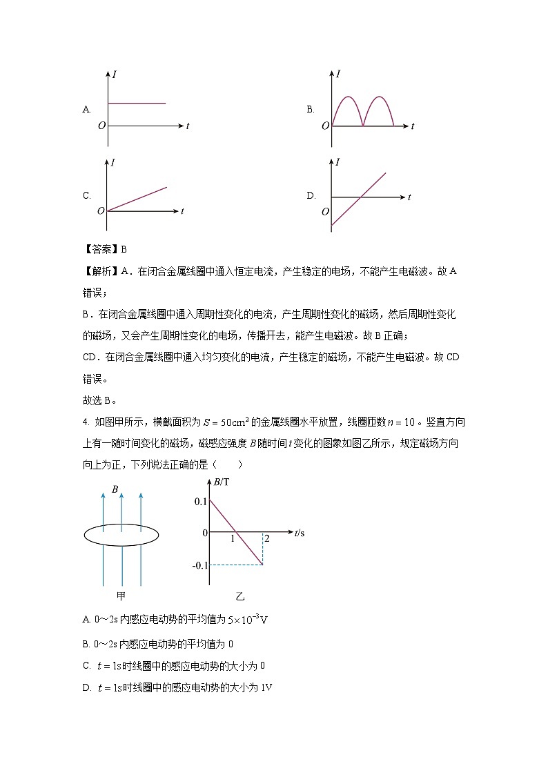 山东省名校考试联盟2023-2024学年高二下学期5月期中联考 B物理试卷（解析版）第3页