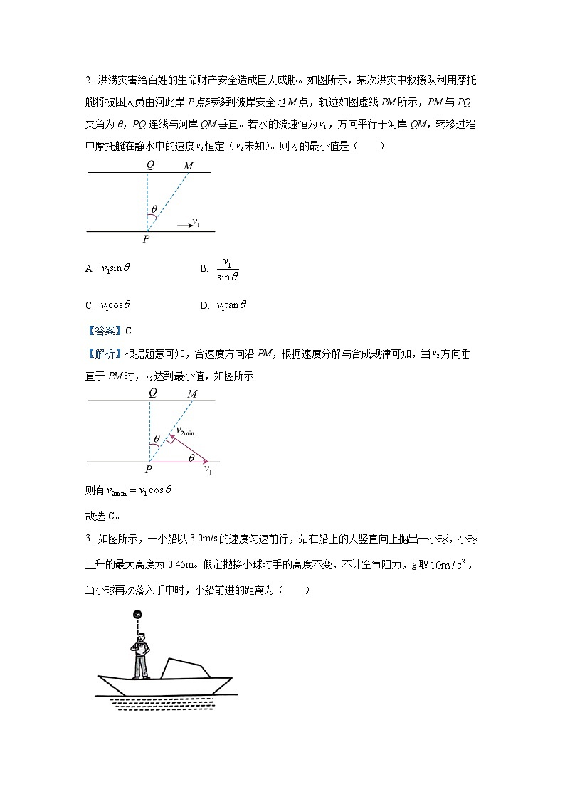 云南三校联考2024-2025学年高一下学期第一次月考物理试卷（解析版）第2页