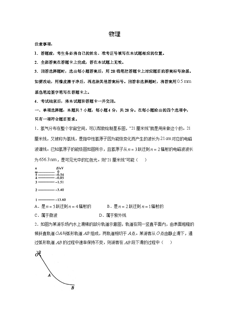 2025届山西省高三下学期3月高考考前适应性测试物理试卷第1页