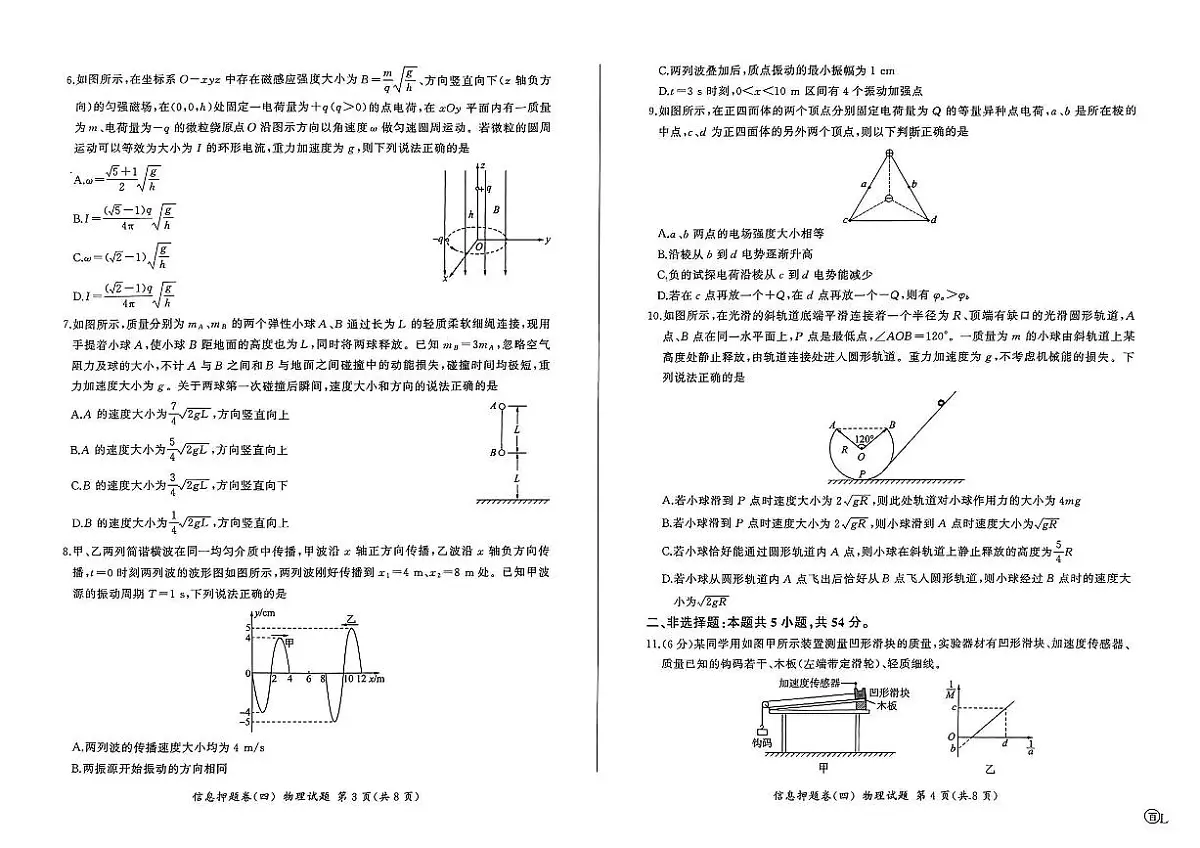 百师联盟2024届高三押题卷（四）物理试卷第2页