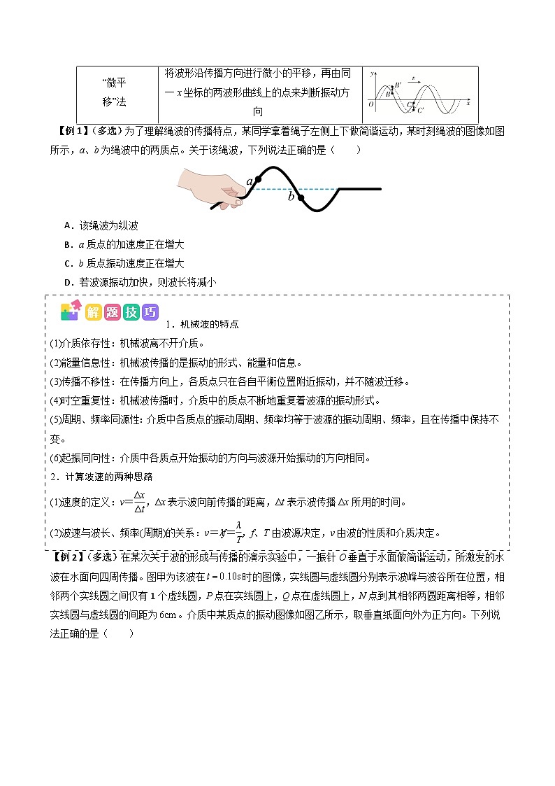 备战2025年高考物理（山东专用）抢分秘籍16振动图像与波动图像的综合应用（三大题型）（学生版）第3页