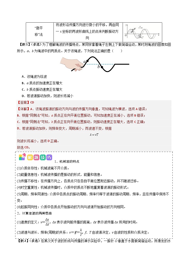 备战2025年高考物理（山东专用）抢分秘籍16振动图像与波动图像的综合应用（三大题型）（教师版）第3页