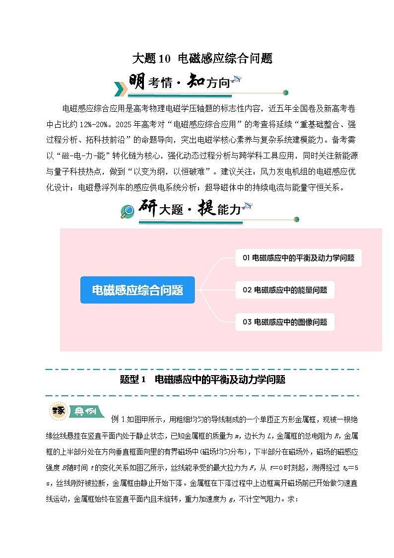 大题10 电磁感应综合问题（原卷版）第1页