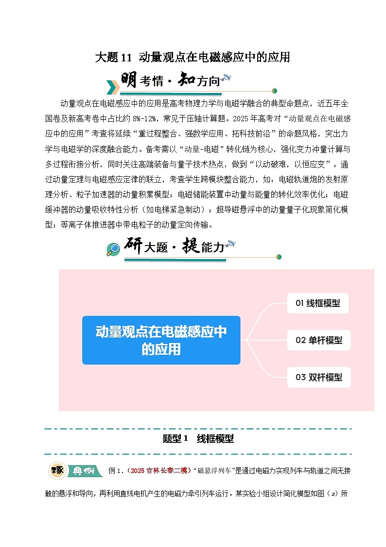 大题11动量观点在电磁感应中的应用（解析版）第1页