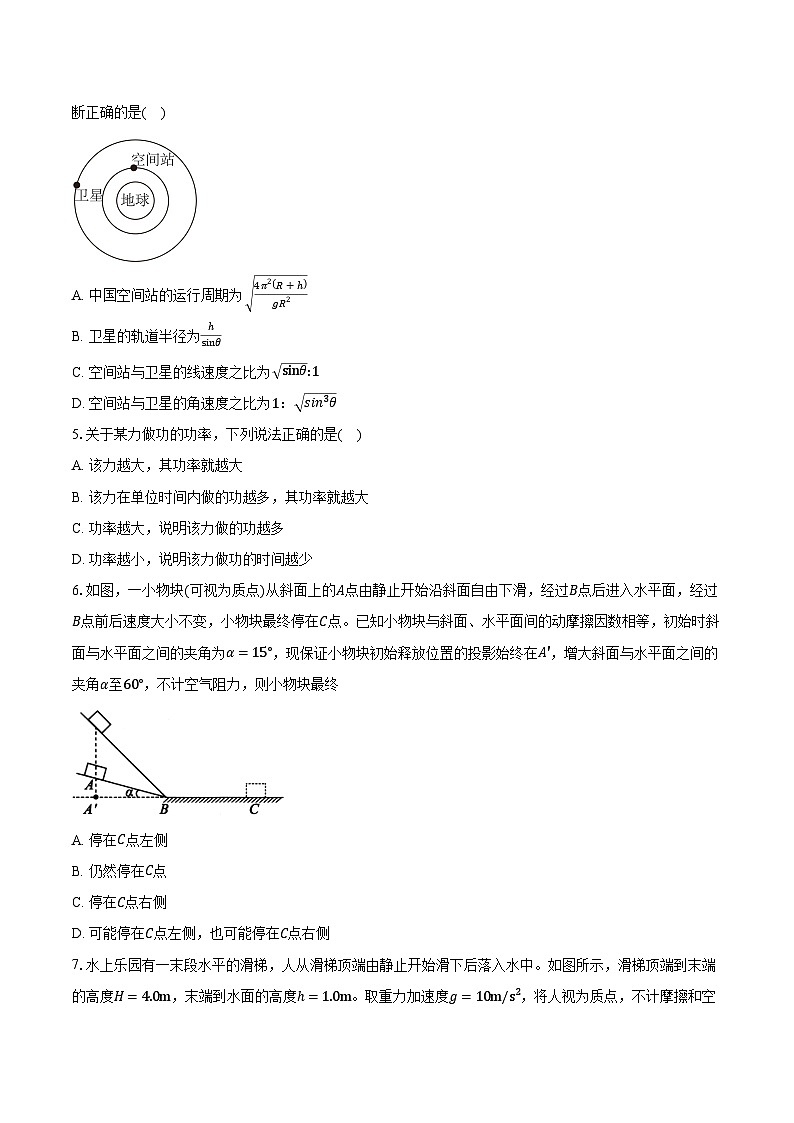湖北省2024-2025学年高一(下)期中联考物理试卷（含解析）第2页