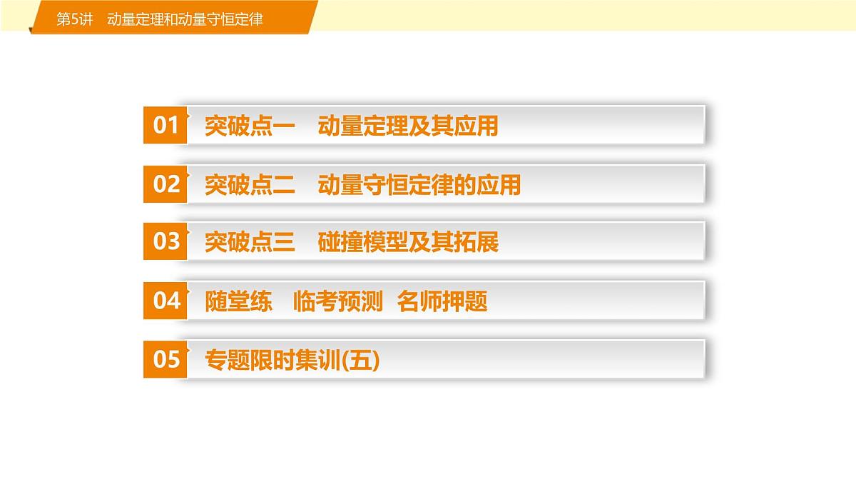 2025年高考物理二轮专题复习课件 06 第一阶段 专题二 第5讲 动量定理和动量守恒定律第3页