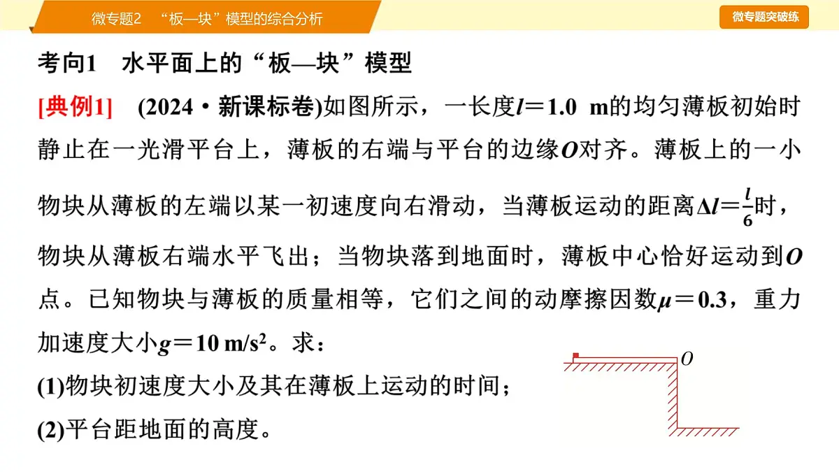 2025年高考物理二轮专题复习课件 07 第一阶段 专题二 微专题2 “板—块”模型的综合分析第6页