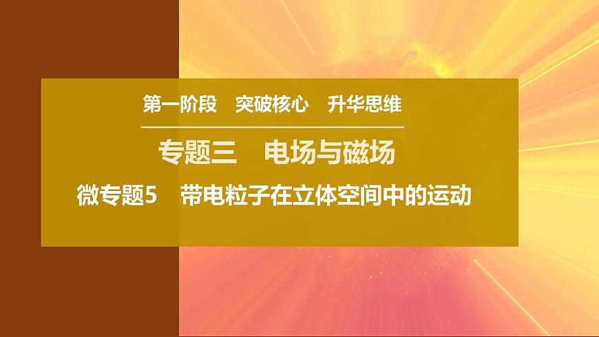 2025年高考物理二轮专题复习课件 13 第一阶段 专题三 微专题5 带电粒子在立体空间中的运动第1页