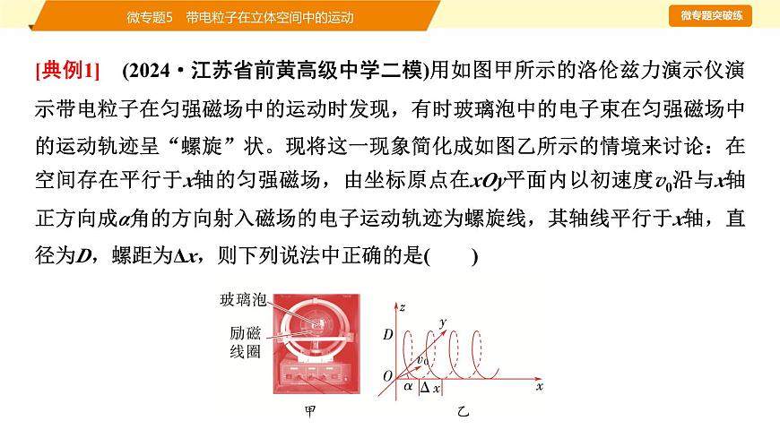 2025年高考物理二轮专题复习课件 13 第一阶段 专题三 微专题5 带电粒子在立体空间中的运动第4页