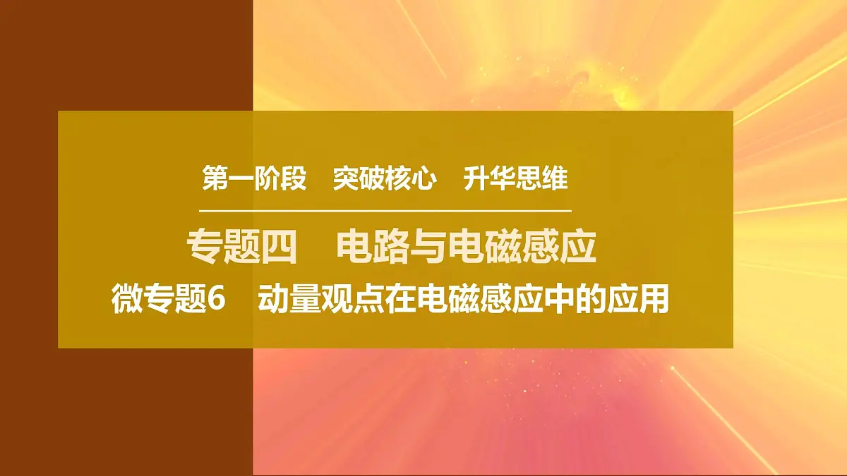 2025年高考物理二轮专题复习课件 16 第一阶段 专题四 微专题6 动量观点在电磁感应中的应用第1页