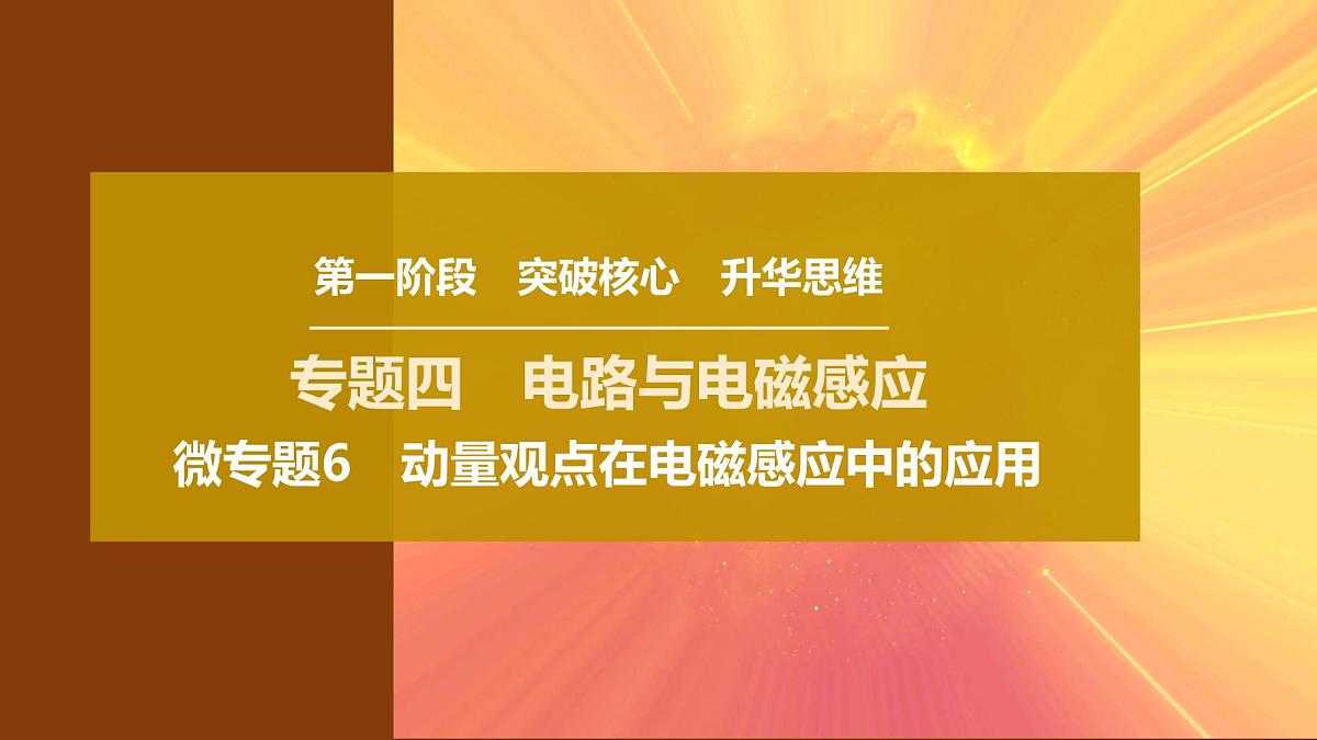 2025年高考物理二轮专题复习课件 16 第一阶段 专题四 微专题6 动量观点在电磁感应中的应用第1页
