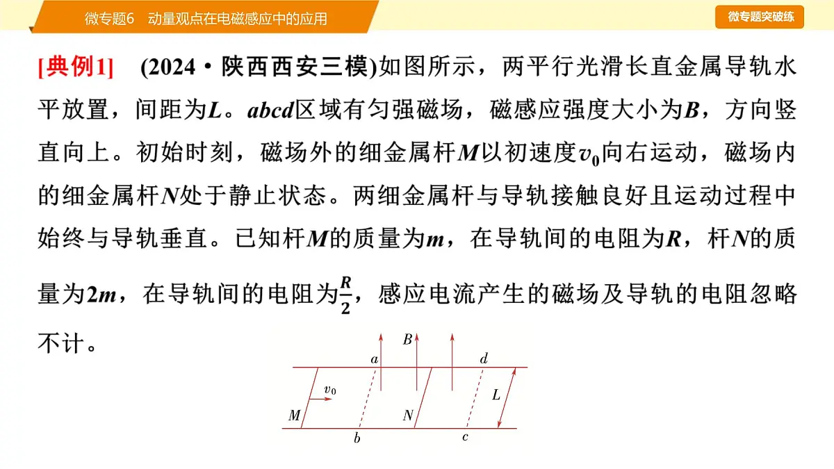 2025年高考物理二轮专题复习课件 16 第一阶段 专题四 微专题6 动量观点在电磁感应中的应用第4页