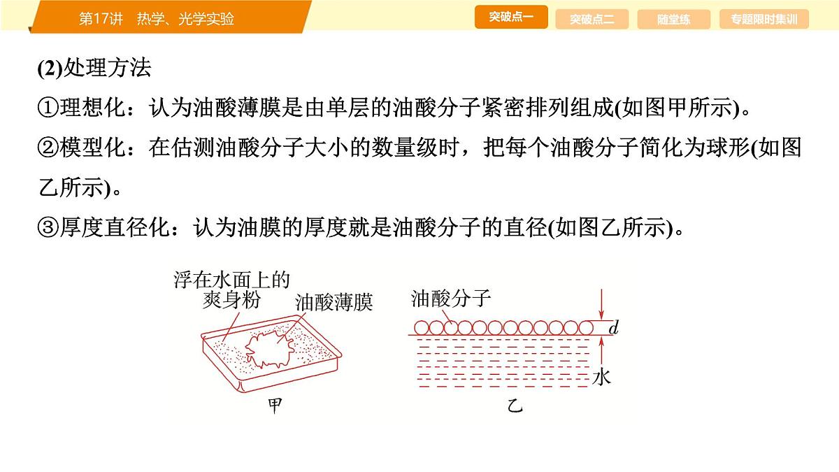 2025年高考物理二轮专题复习课件 24 第一阶段 专题六 第17讲 热学、光学实验第4页