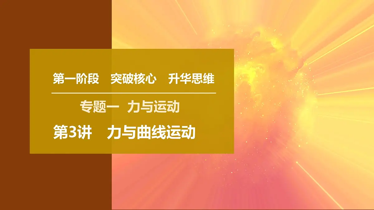 2025年高考物理二轮专题复习课件 03 第一阶段 专题一 第3讲 力与曲线运动第1页