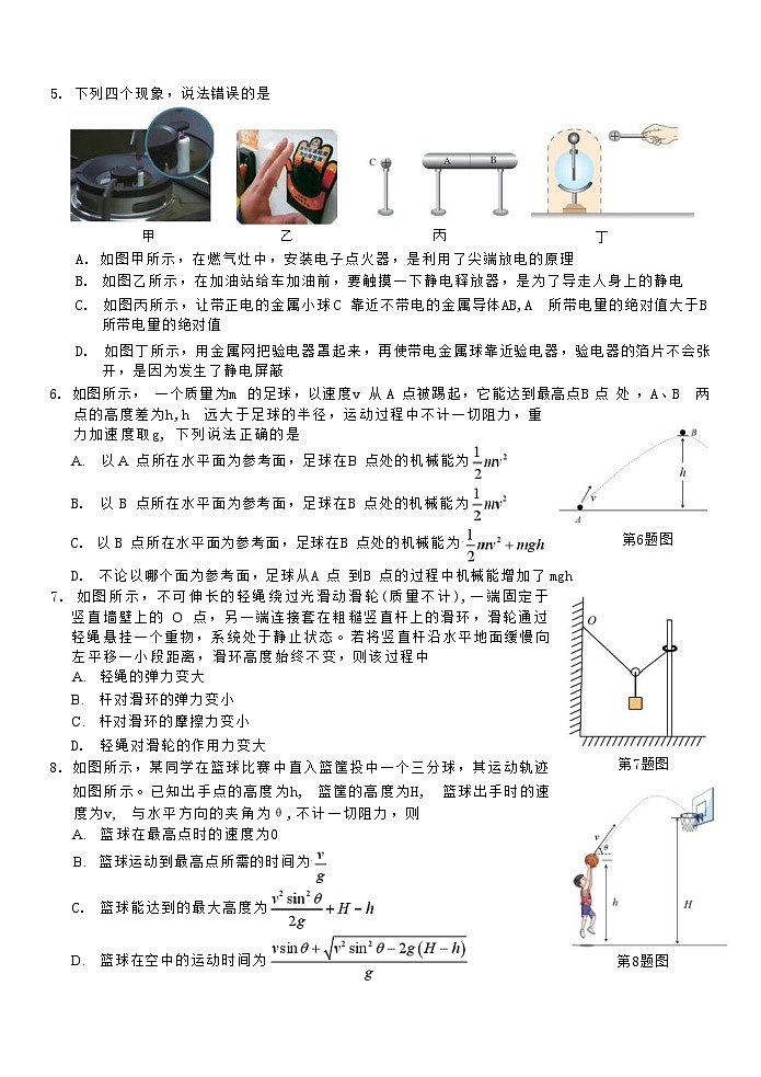 浙江省杭州地区（含周边）重点中学2024-2025学年高一下学期期中考试 物理 含答案第2页