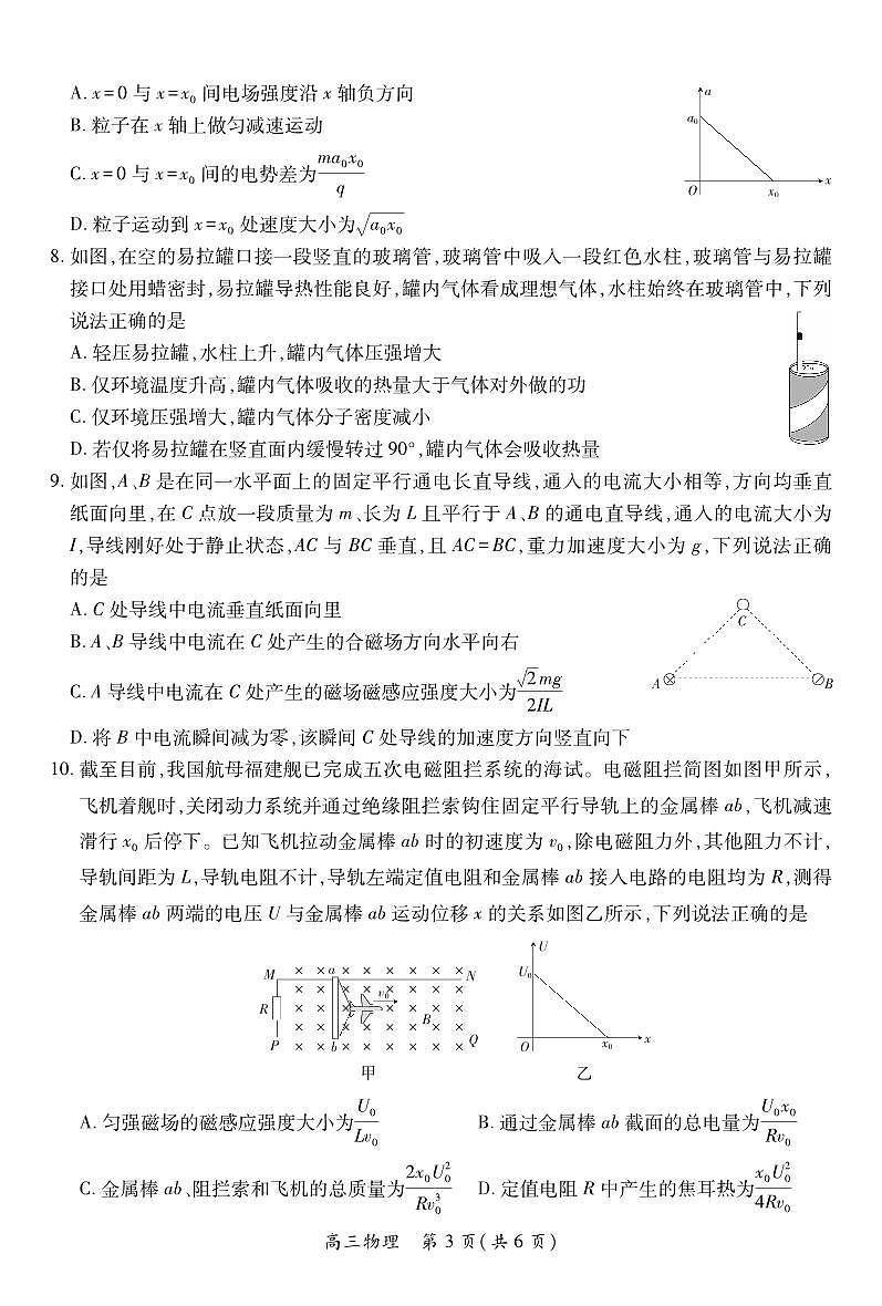 【物理】2025届江西省上进联考高三年级４月联考检测第3页