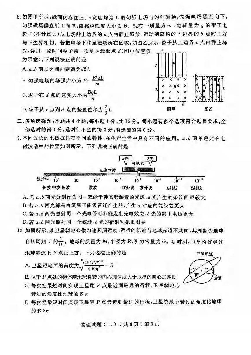 物理丨山东省聊城市2025届高三下学期4月第二次模拟物理试卷及答案第3页