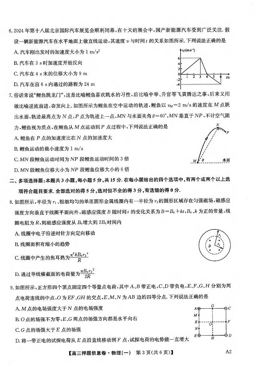 物理丨2025届高三押题信息卷（一）试卷及答案第3页
