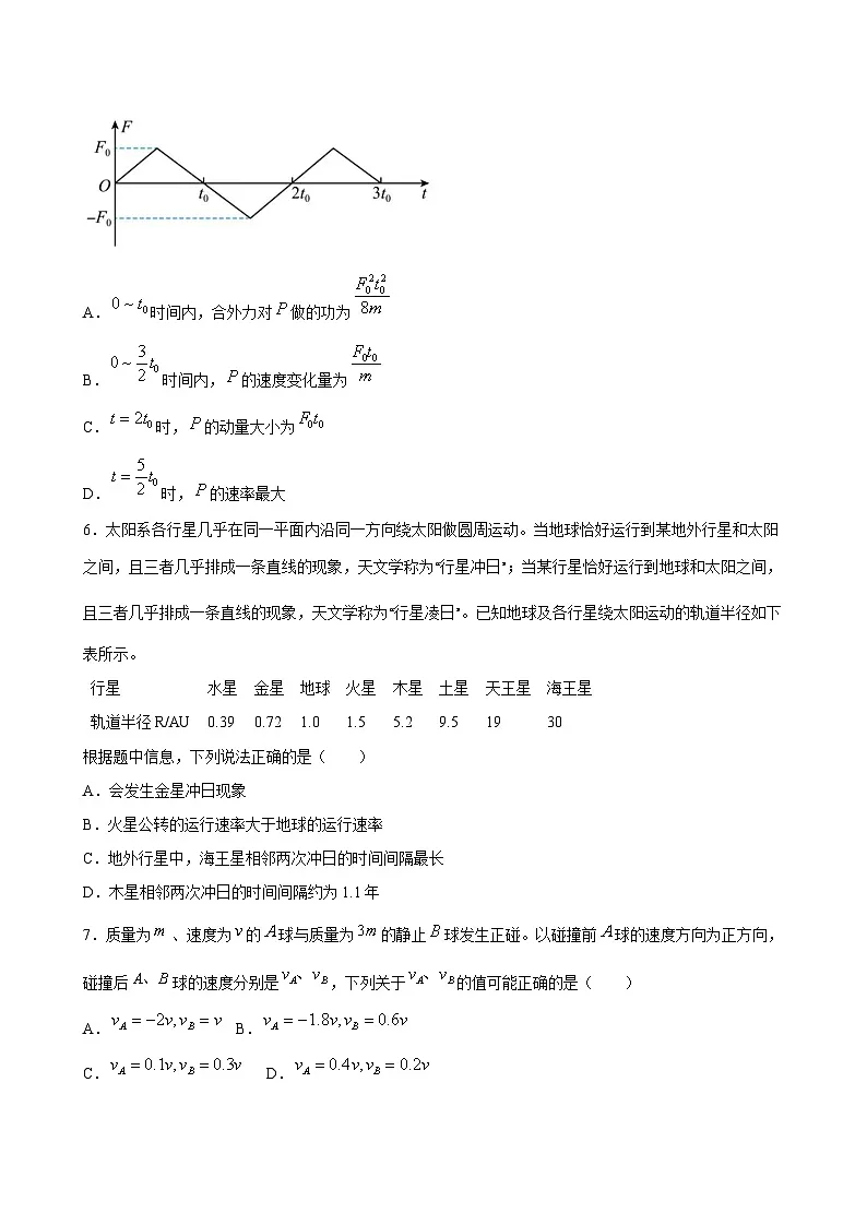 2024-2025学年湖北省部分省级示范高中高一物理下学期期末测试试卷（附答案）第3页