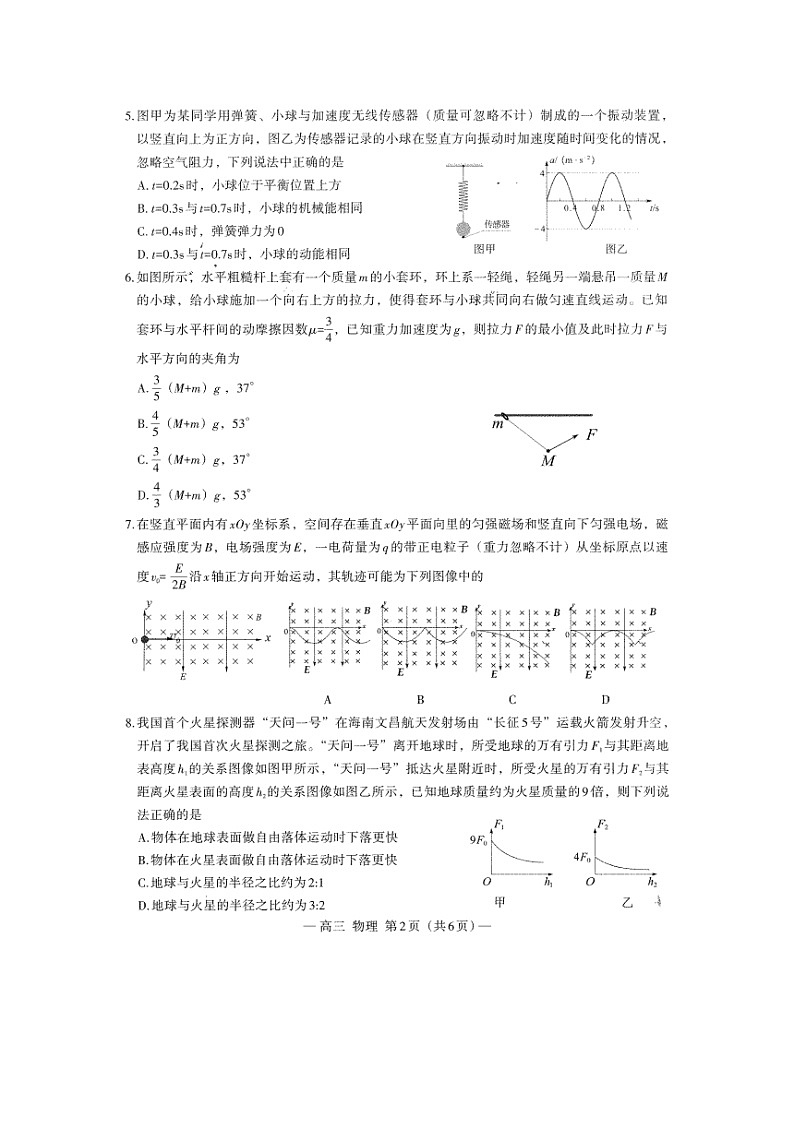 2025届江西省南昌市NCS高三下学期第二次模拟考试（图片版）物理试卷第2页