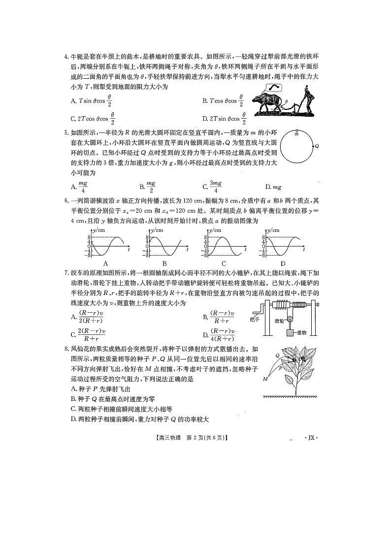 2025届江西省全国金太阳“优创名校”高三下学期4月联考物理（图片版）试题第2页