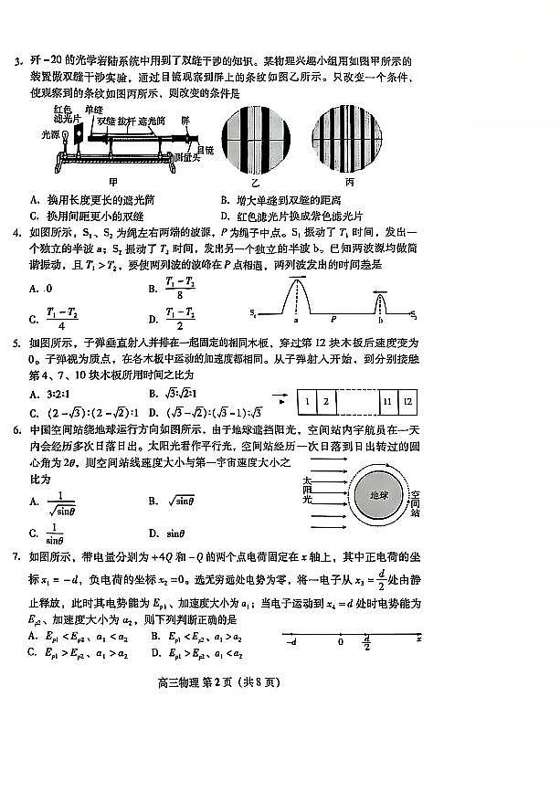 2025年山东省潍坊市高三二模物理试题及其答案第2页