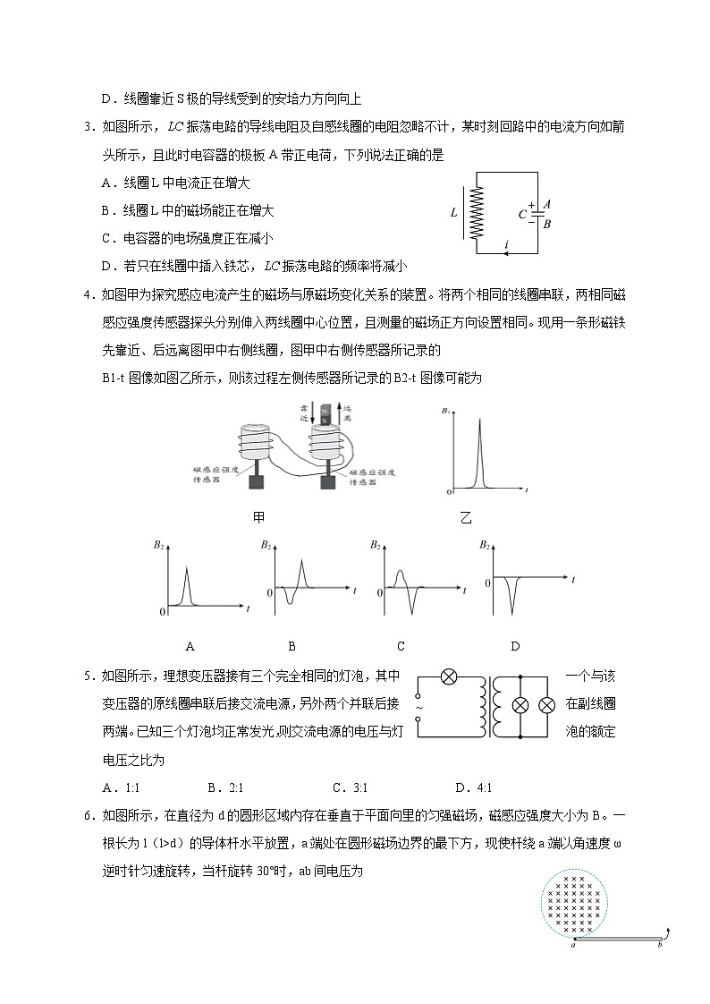 山东省济宁市邹城市2024-2025学年高二下学期期中物理教学检测试题（附答案）第2页