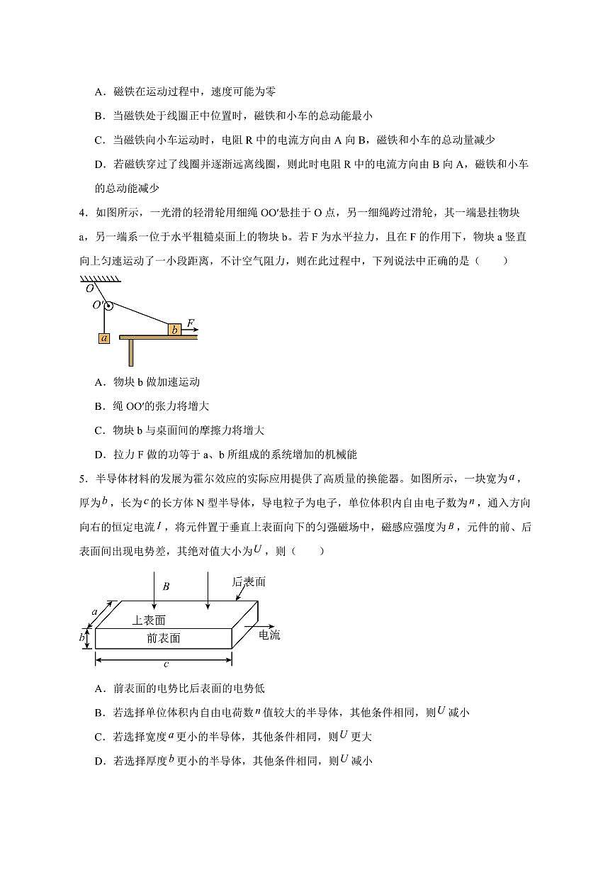 河南省驻马店2024-2025学年高三下学期4月期中物理检测试题（含答案）第2页
