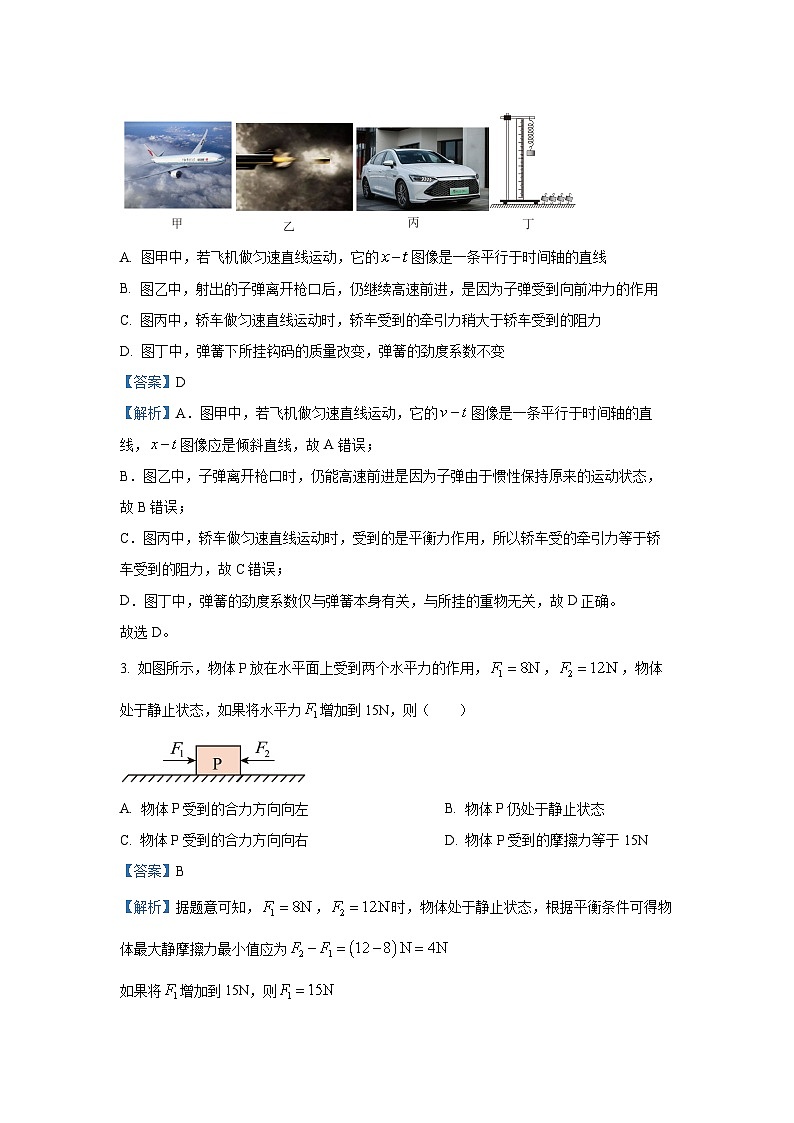 山西省2024-2025学年高一上学期1月期末物理试卷（解析版）第2页