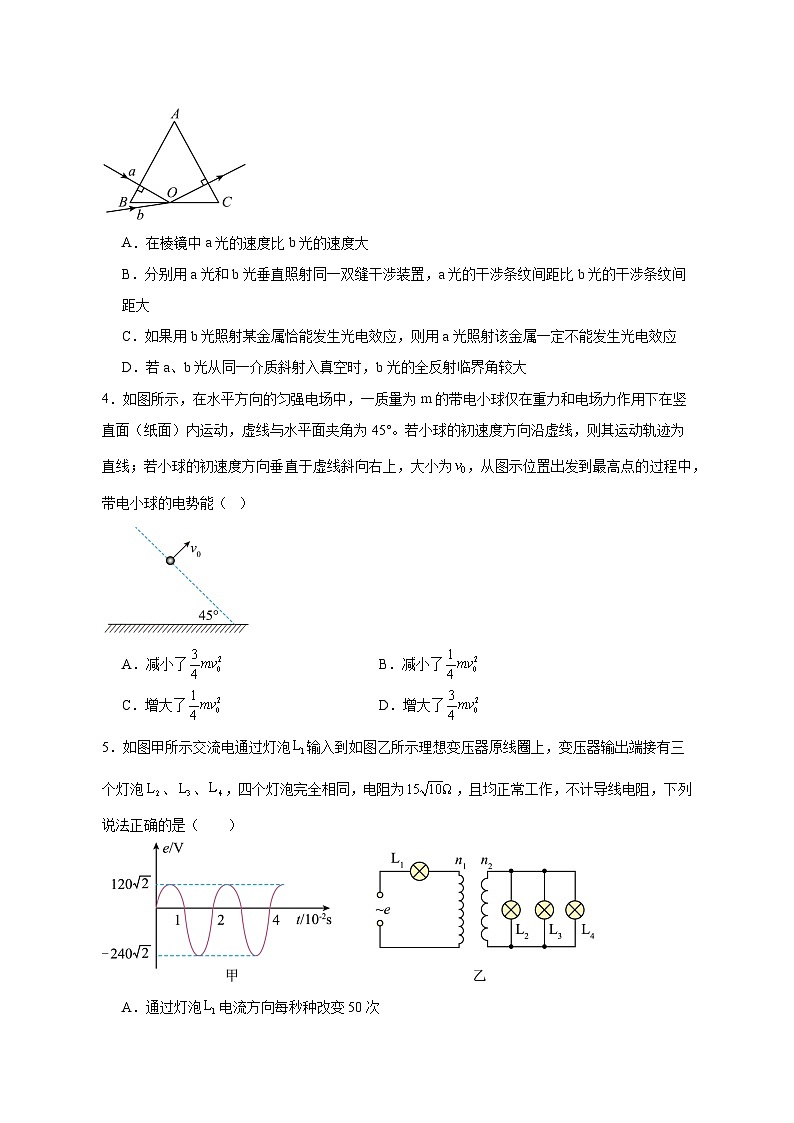 2025届江西省上饶市弋阳县高三下学期4月高考模拟物理检测试卷（含答案）第2页