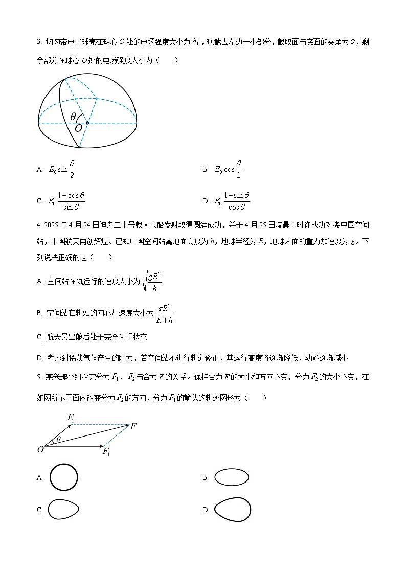 2025届山东省菏泽市高三下学期二模物理试题（高考模拟）第2页