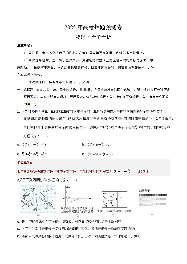 2025年高考押题预测卷：物理（天津卷02）（解析版）第1页