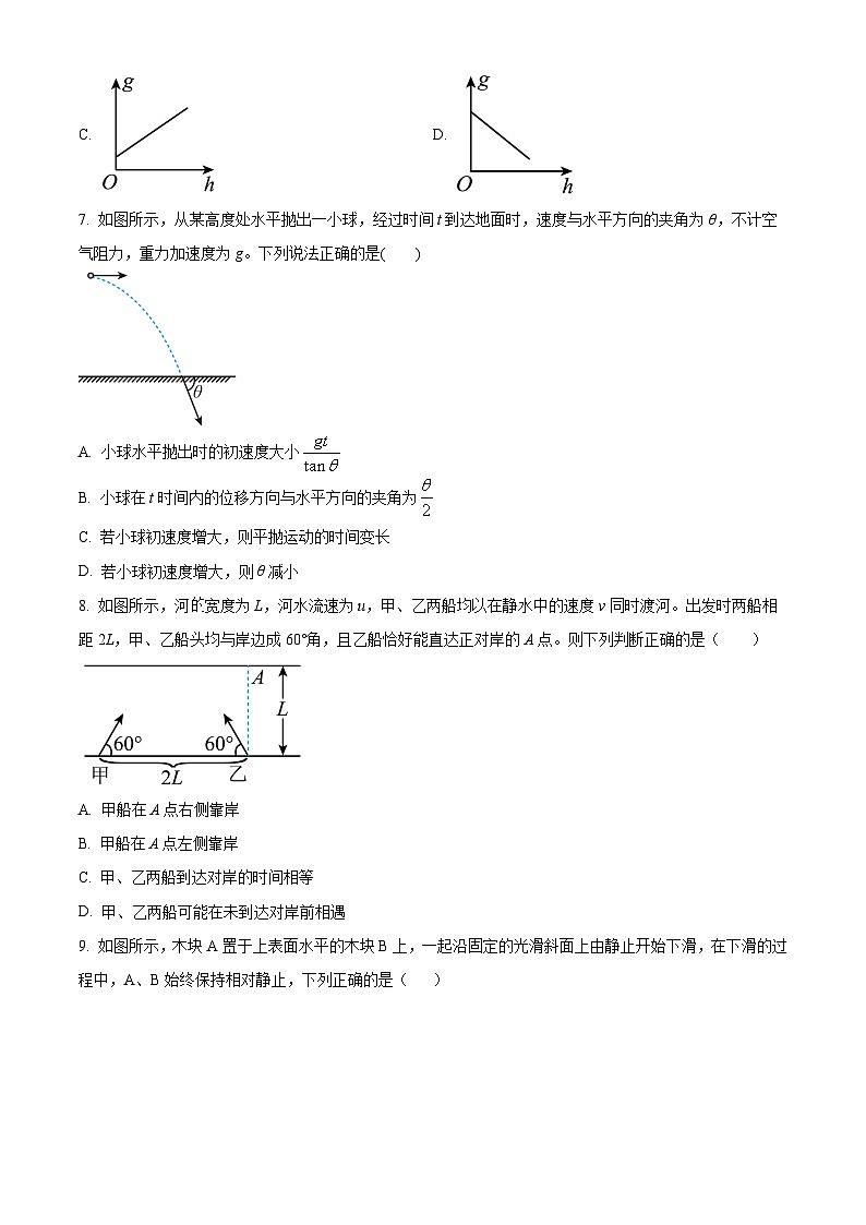 湖南省常德市临澧县第一中学2024-2025学年高一下学期4月月考物理试题（原卷版+解析版）第3页