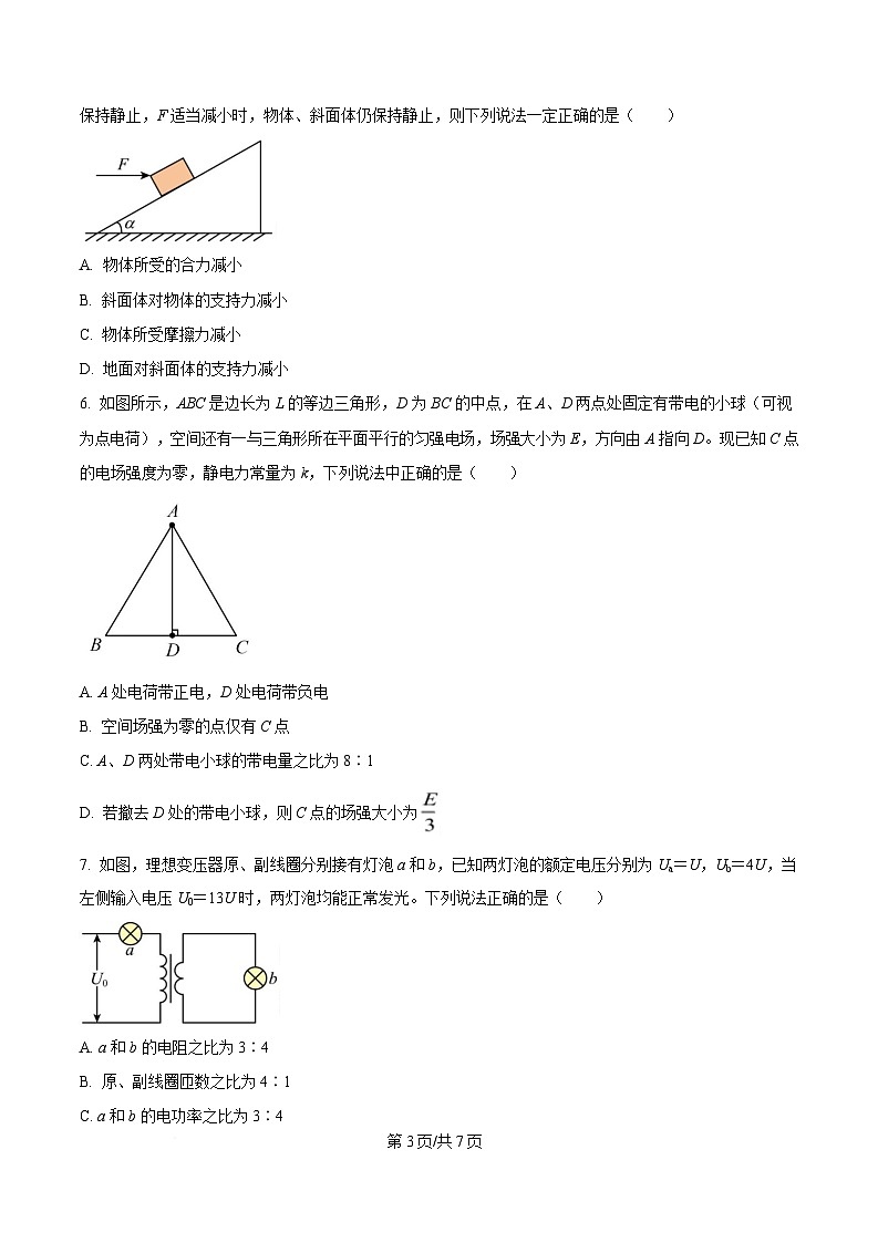 2025届安徽省“皖南八校”高三下学期三模物理试卷（原卷版）第3页