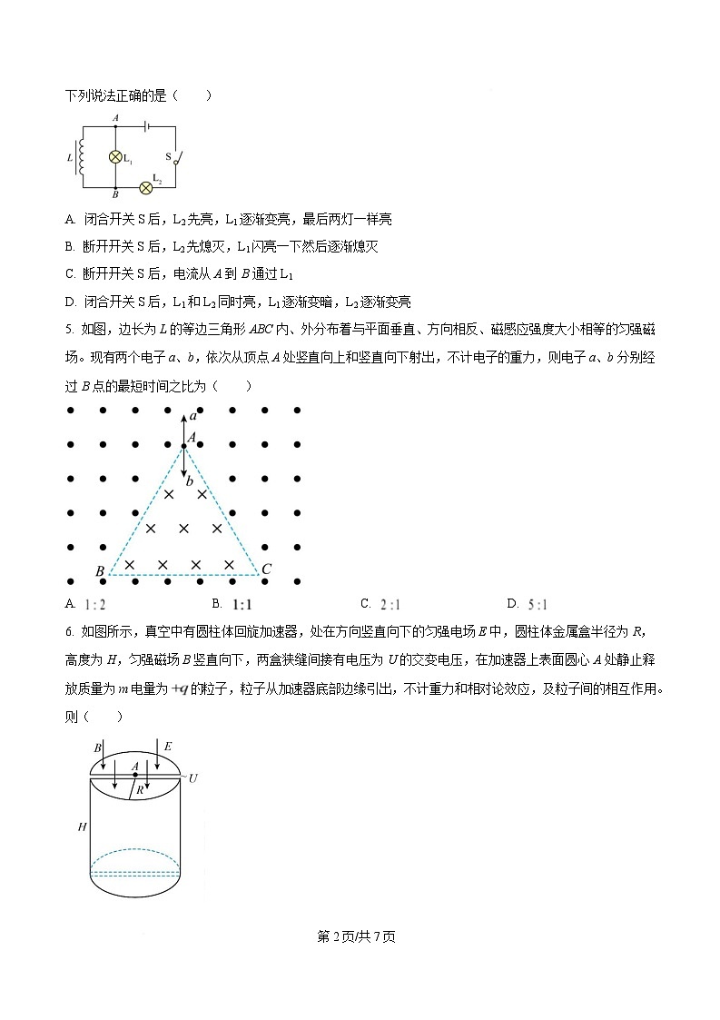 黑龙江省大庆市大庆中学2024-2025学年高二下学期4月月考物理试题（原卷版）第2页