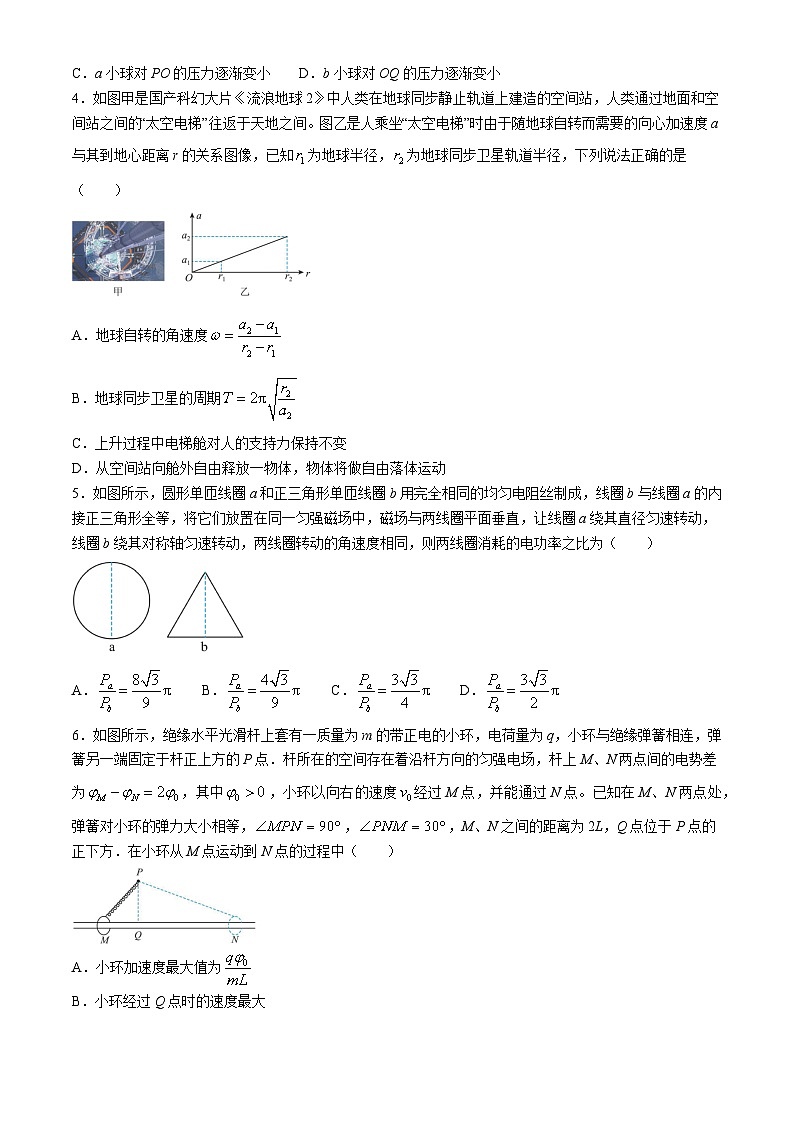 2024届湖南省长郡中学高三下学期6月保温测试物理试题（含答案）第2页