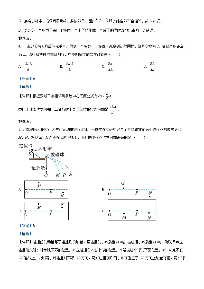 2025届江苏省宿迁市、南通市、连云港市高三下学期二模物理试题 Word版含解析第3页